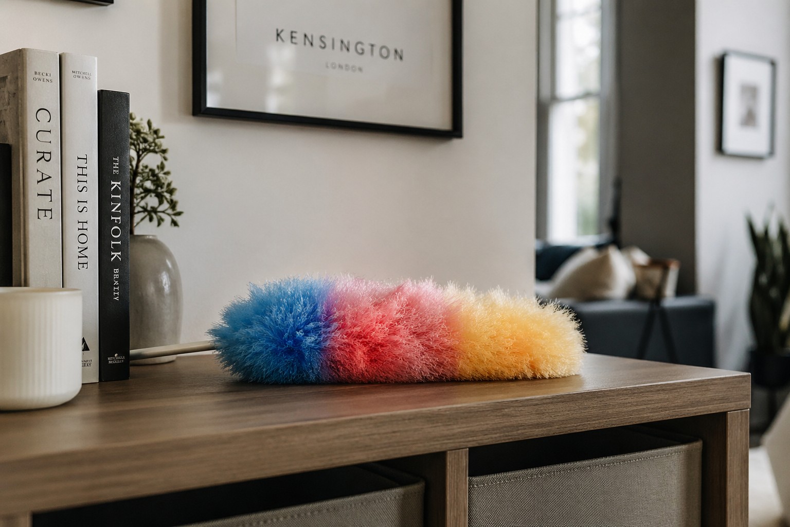 colourful microfibre static duster